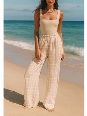 Show Me Your Mumu Roitman Pants ~ Cream Plaid